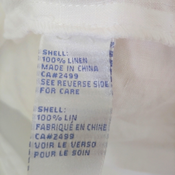 Diane Gilman Linen Button Down Shirt White Size Large - Picture 12 of 12